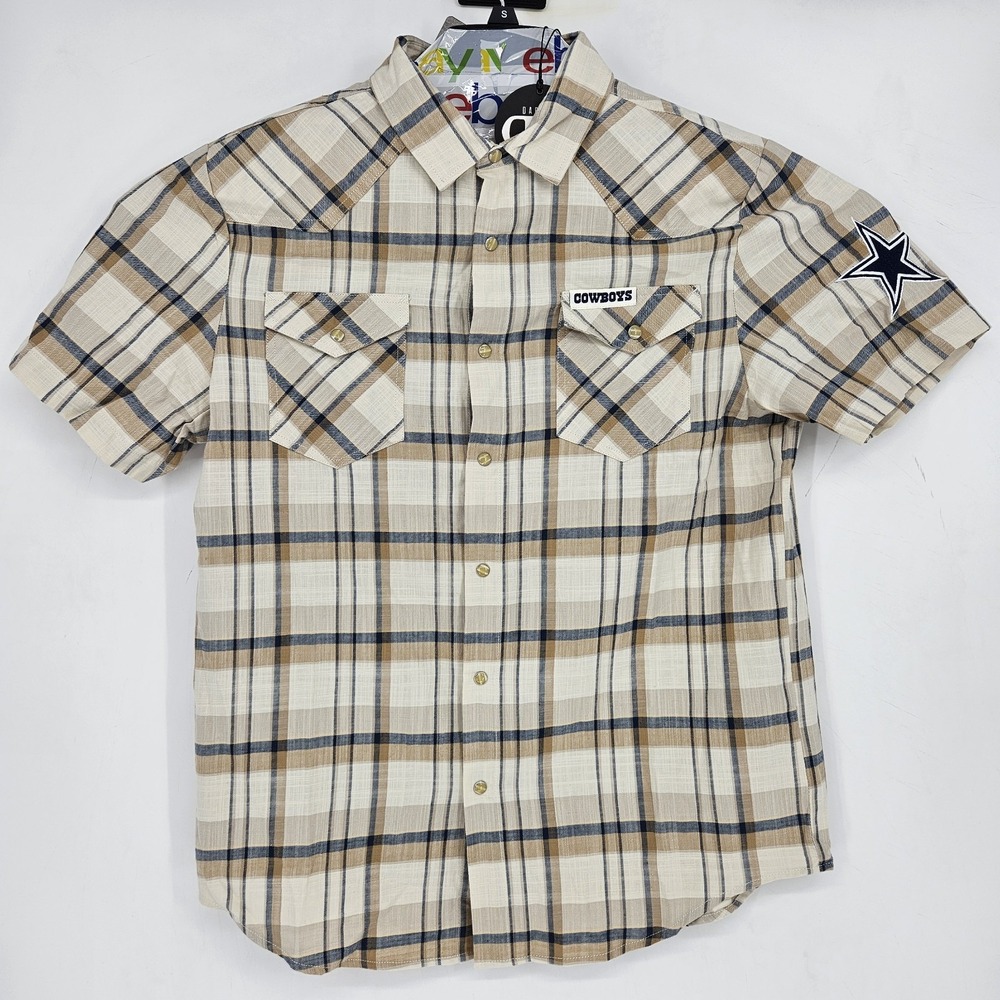 Dallas Cowboys Darius Rucker Shirt Mens Medium Classic Short‎ Sleeve Plaid